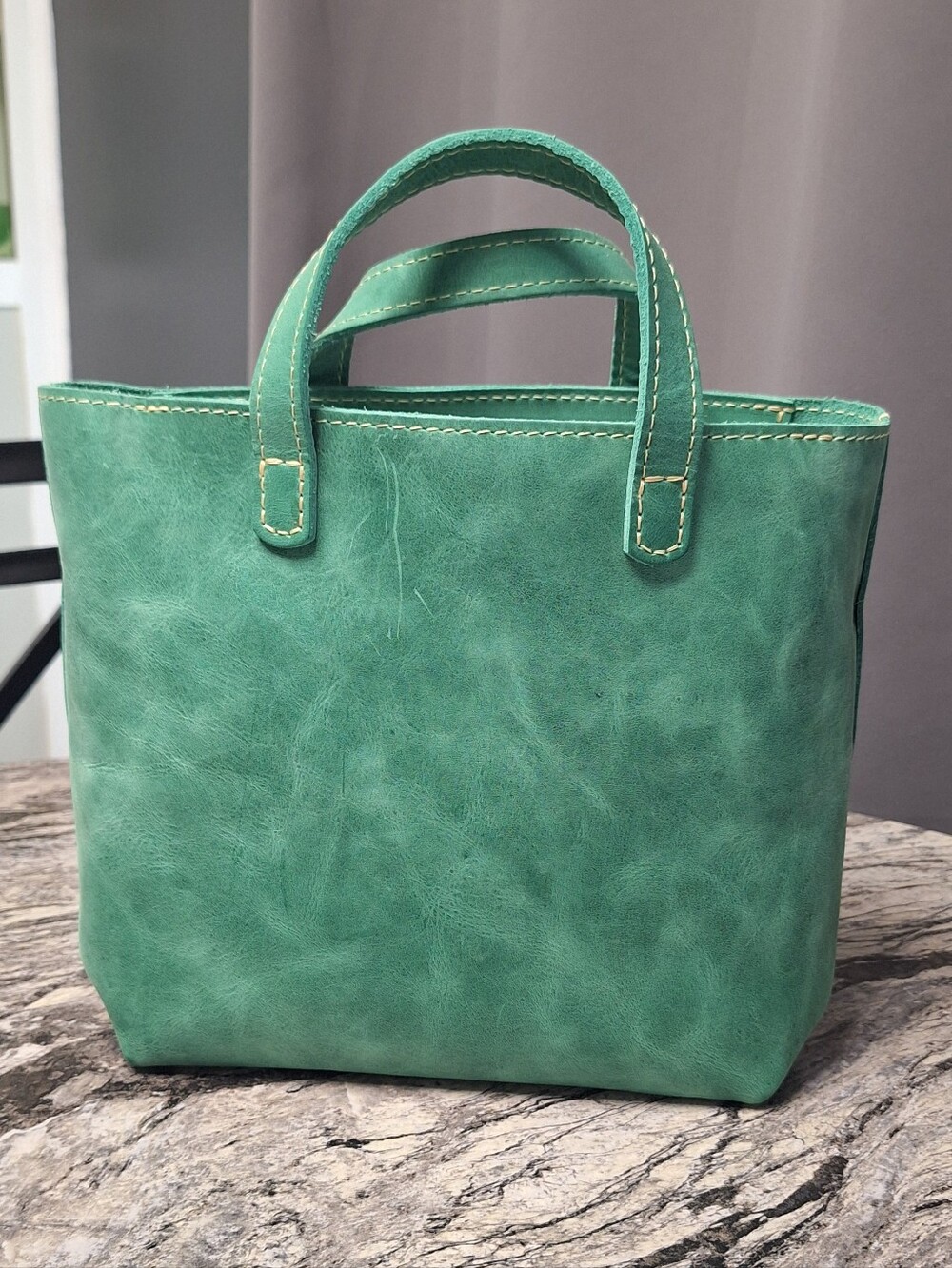Portland Leather Mini Crossbody Tote, REEF, EUC - Picture 2 of 10
